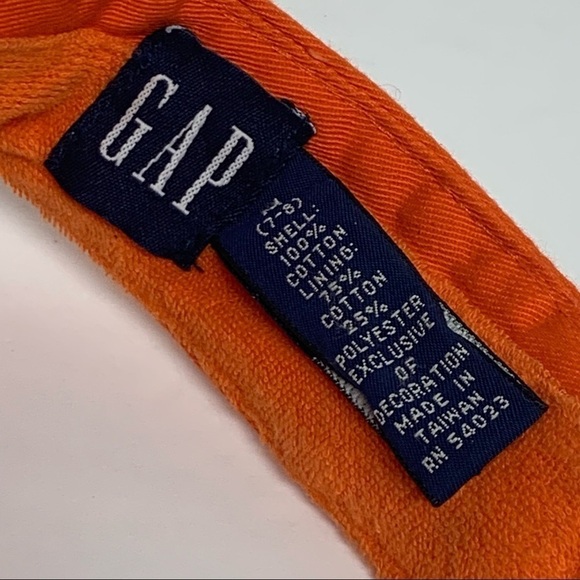 GAP | Medium Kids (7-8) | Unisex | Orange GAP Adjustable Logo Sun Visor Hat - Picture 6 of 7